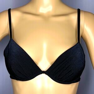 Malibu Separates Small Black Push Up Bikini Underwire Bra Top